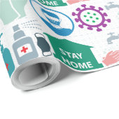Corona Virus Bescherming Wrapping Papier (Rol Hoek)