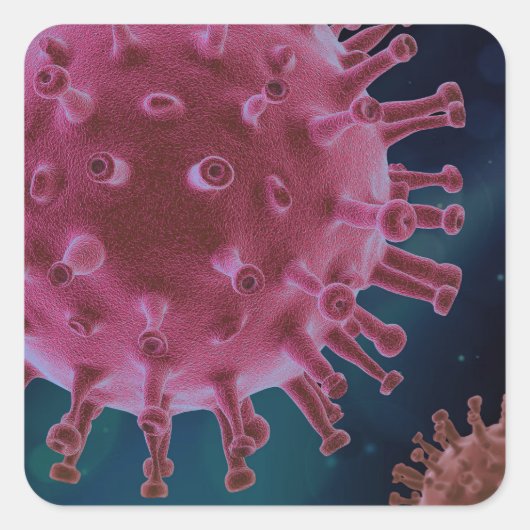 Corona Virus Microbiology Vierkante Sticker (Voorkant)