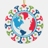 Corona Virus Pandemie Wereld Keramisch Ornament (Voorkant)