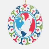 Corona Virus Pandemie Wereld Keramisch Ornament (Links)