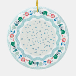Corona Virus Pandemie Wereld Keramisch Ornament