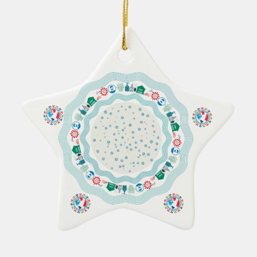 Corona Virus Pandemie Wereld Keramisch Ornament (Voorkant)