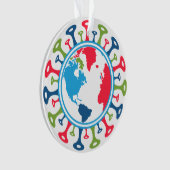 Corona Virus Pandemie Wereld Ornament (voorkant)