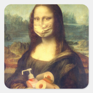 Corona Virus Portrait Vierkante Sticker