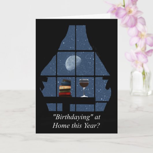 Corona Virus Social Distance Wine Birthday Kaart (Orchidee)