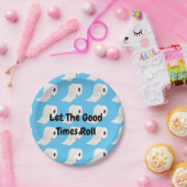 Corona Virus Toilet Roll Blue Papieren Bordje (Feest)