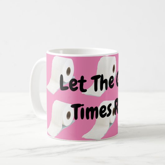 Corona Virus Toilet Roll Pink Koffiemok (Voorkant links)