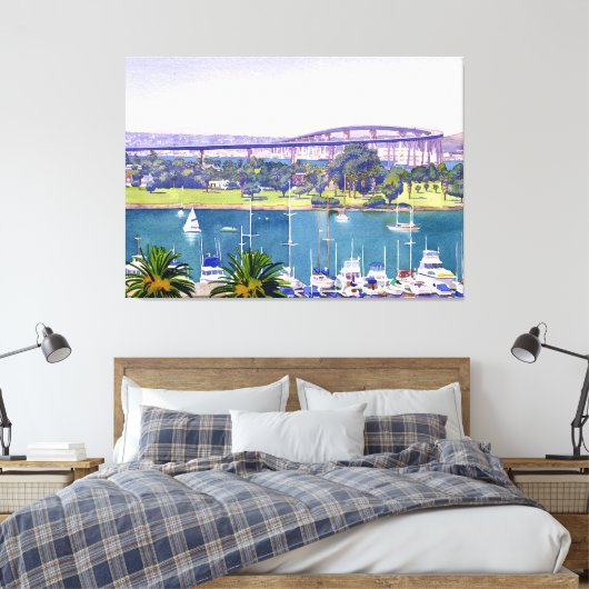 Coronado Bay Bridge Canvas Afdruk (Insitu (Slaapkamer))