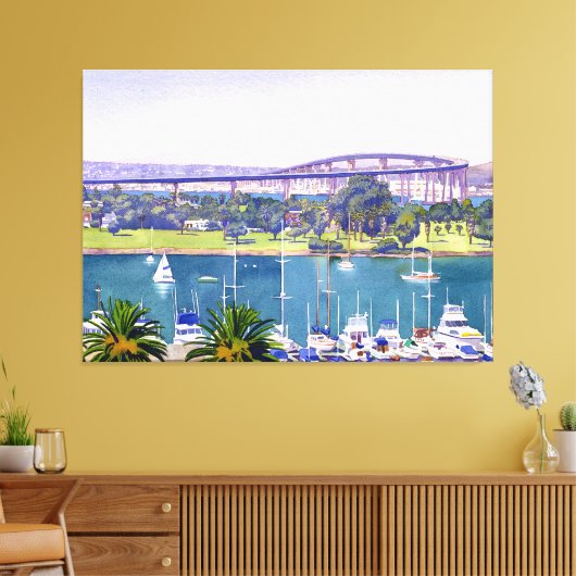Coronado Bay Bridge Canvas Afdruk (Insitu (Woonkamer))