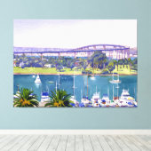 Coronado Bay Bridge Canvas Afdruk (Insitu (Houten vloer))