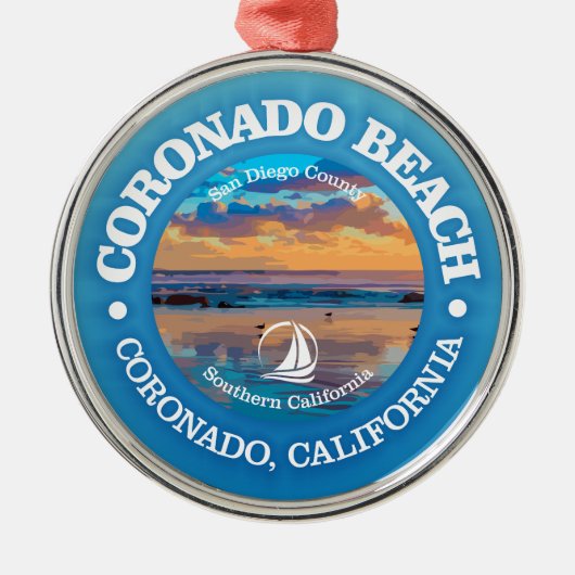 Coronado Beach (C) Metalen Ornament (Voorkant)
