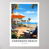 Coronado Beach California Reisprint Poster (Voorkant)