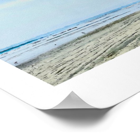 Coronado Beach, Californië Waterverf Poster (Hoek)