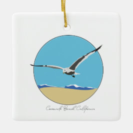 Coronado Beach, Californië Zee Gull over Beach Keramisch Ornament