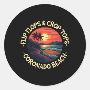 Coronado Beach Gezegden Ronde Sticker