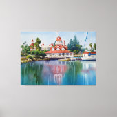 Coronado Boathouse weerspiegeld Canvas Afdruk (Voorkant)