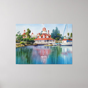 Coronado Boathouse weerspiegeld Canvas Afdruk