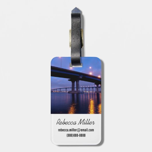 Coronado Bridge in Dusk Bagagelabel (Achterkant verticaal)