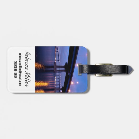 Coronado Bridge in Dusk Bagagelabel (Achterkant horizontaal)