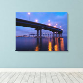 Coronado Bridge in Dusk Canvas Afdruk (Insitu (Houten vloer))