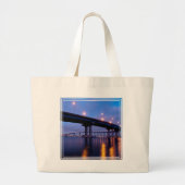 Coronado Bridge in Dusk Grote Tote Bag (Voorkant)