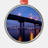 Coronado Bridge in Dusk Metalen Ornament (Voorkant)