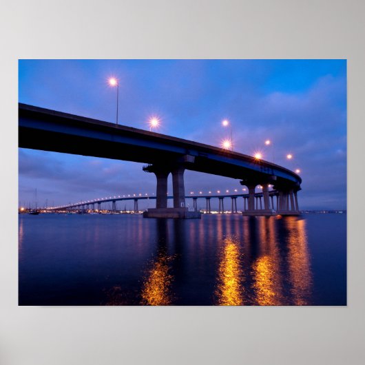 Coronado Bridge in Dusk Poster (Voorkant)