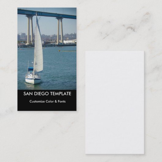 Coronado Bridge Zeilen San Diego Visitekaartje (Voorkant / Achterkant)
