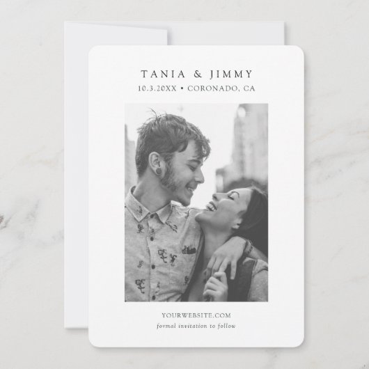 Coronado Bruiloft San Diego Save the Date Kaart (Achterkant)