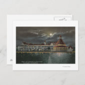Coronado, CA - Moonlit Uitzicht Hotel del Coronad Briefkaart (Voorkant / Achterkant)