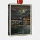 Coronado, CA - Moonlit Uitzicht Hotel del Coronad Metalen Ornament (Rechts)