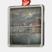 Coronado, CA - Moonlit Uitzicht Hotel del Coronad Metalen Ornament (Links)