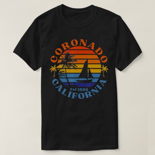 Coronado California Beach Zeilboot Zomervakantie T-shirt (Design voorkant)