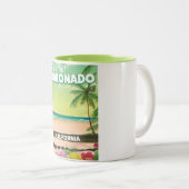 Coronado California strandreisposter Tweekleurige Koffiemok (Voorkant rechts)