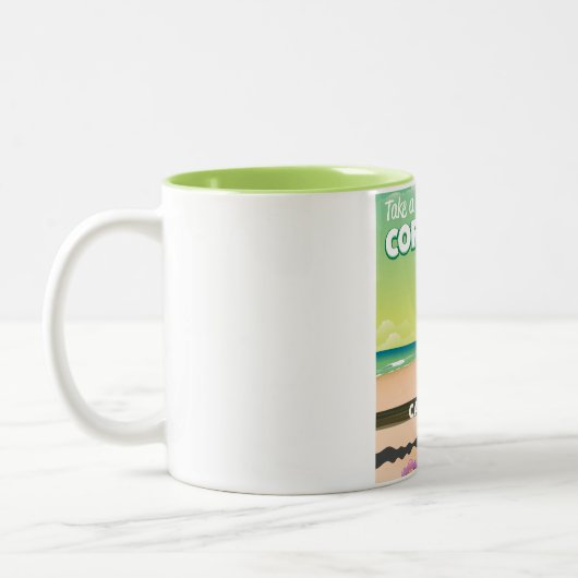 Coronado California strandreisposter Tweekleurige Koffiemok (Links)