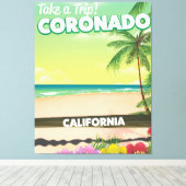Coronado Californië strand reisposter Canvas Afdruk (Insitu (Houten vloer))