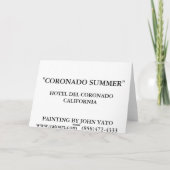 CORONADO DE ZOMER FEESTDAGEN KAART (Achterkant)