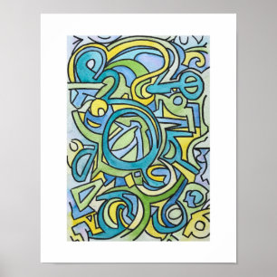 Coronado - Handgeschilderde Abstracte Aquarel Kuns Poster