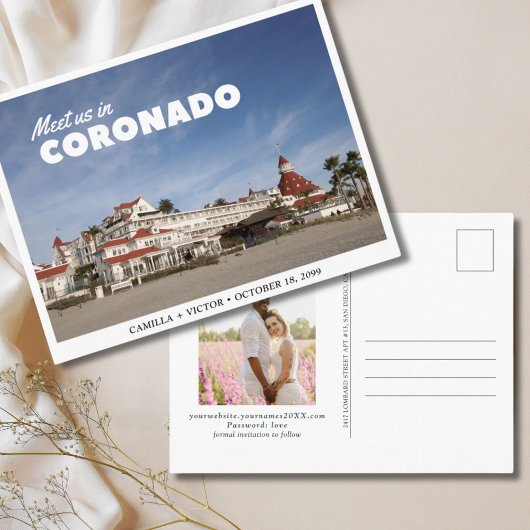 Coronado Hotel Wedding Save the Date Briefkaart