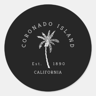 Coronado Island California Palm Tree nieuwigheid Ronde Sticker
