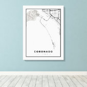 Coronado Kaart Canvas Afdruk (Insitu (Houten vloer))