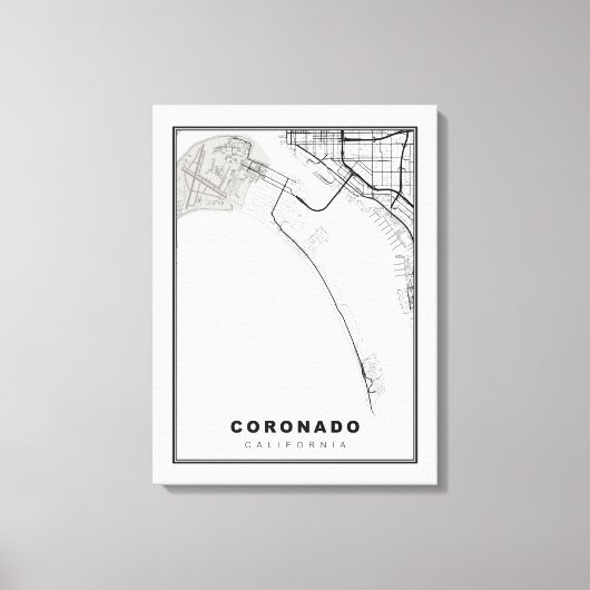 Coronado Kaart Canvas Afdruk (Voorkant)