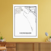 Coronado Map Canvas Afdruk (Insitu (Woonkamer))