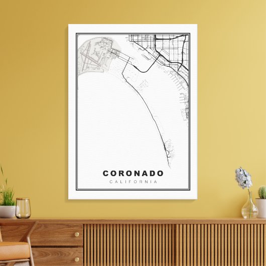 Coronado Map Canvas Afdruk (Insitu (Woonkamer))