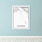 Coronado Map Canvas Afdruk (Insitu (Houten vloer))