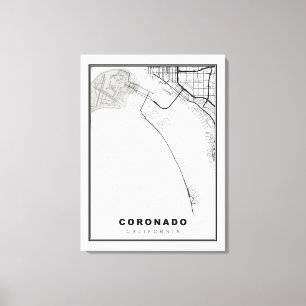 Coronado Map Canvas Afdruk