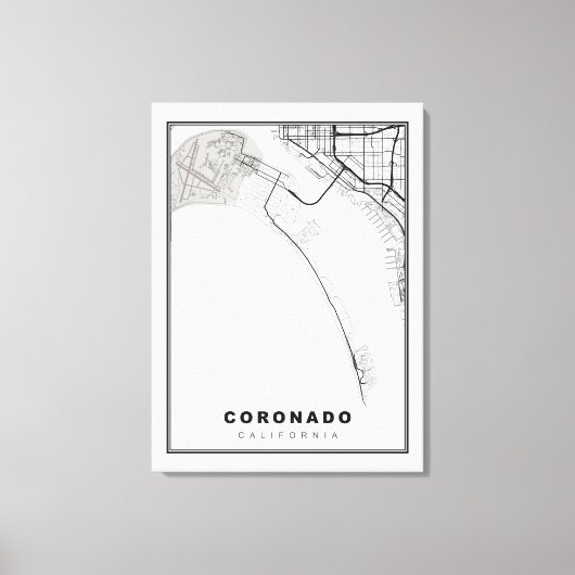 Coronado Map Canvas Afdruk (Voorkant)