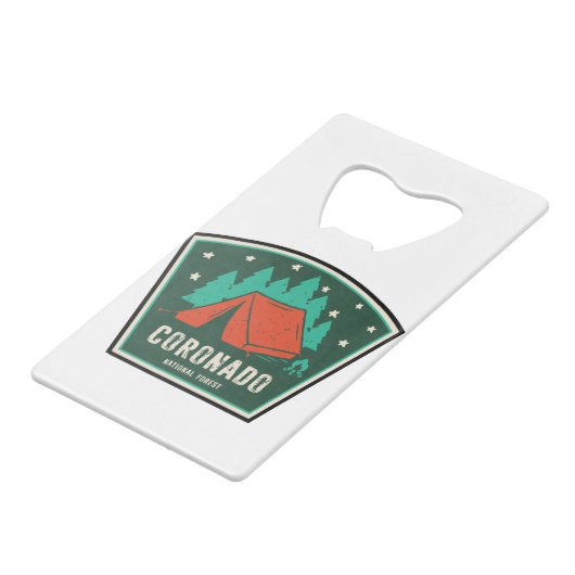 Coronado National Forest Camping Creditkaart Flessenopener (Achterkant Gekanteld)