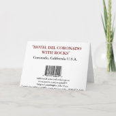 CORONADO STRAND FEESTDAGEN KAART (Achterkant)