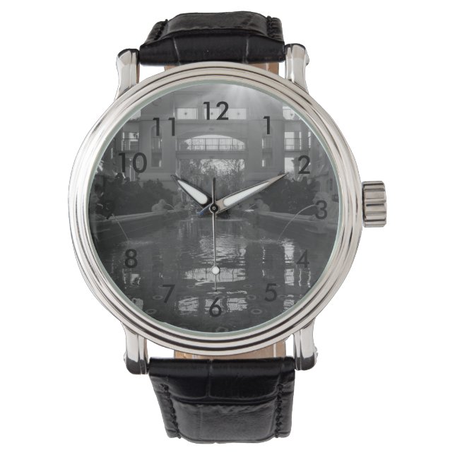 Coronado Sunburst Grayscale Horloge (Voorkant)